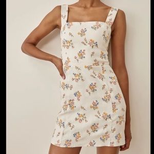 Reformation Brigitte Linen Dress, Gala Embroidery